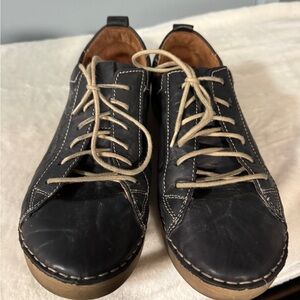 Josef Seibel Black Leather Flats